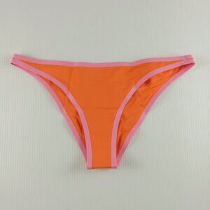 L*Space Seamless Color Block Camacho Bikini Bottom Women's Sz L Tangerine Guava